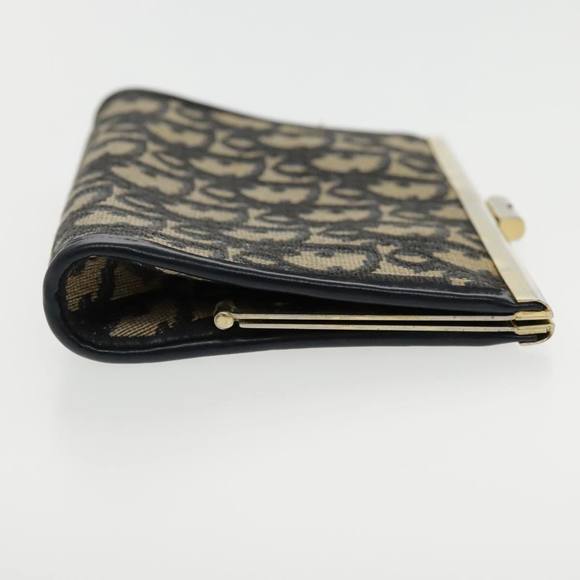 Christian Dior Trotter Canvas Pouch Navy Gold Auth 94733 - Picture 5 of 16